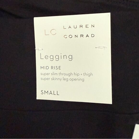LC Lauren Conrad Black Leggings Mid-Rise Size Small - New with Tags 2019 Style - Picture 3 of 7